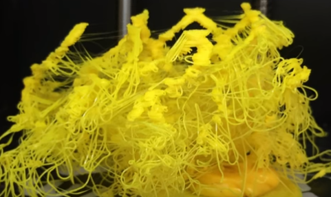 A tangle of 3d printer filament