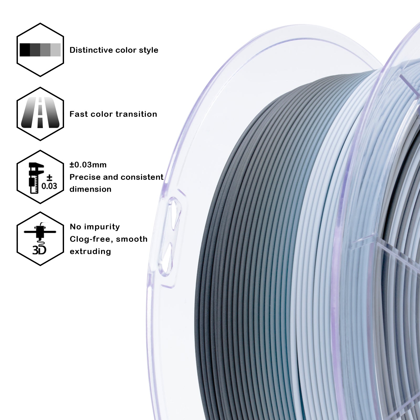 X3D Pro FAST Gradient Matt PLA - Grey Layer Rock