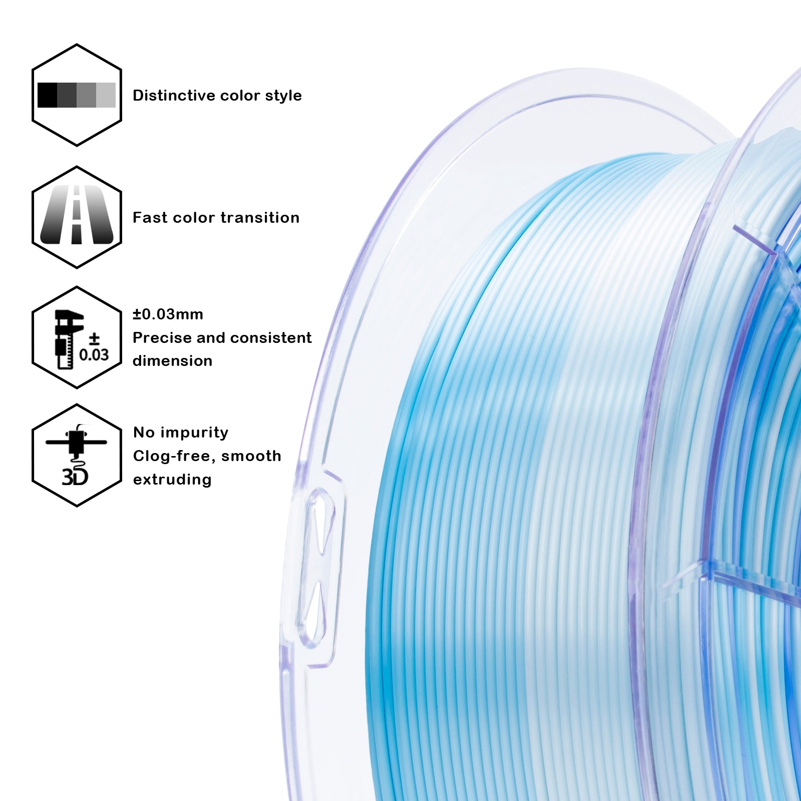 X3D Pro Gradient Silk PLA - Ice Blue