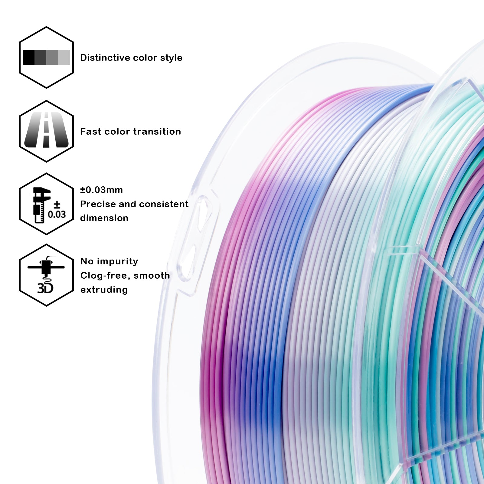 X3D Pro Gradient Silk PLA - Aqua Sky