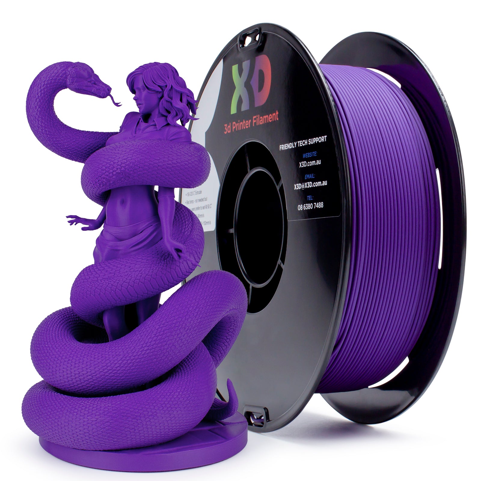 3d filament pla matt purple by x3d australia