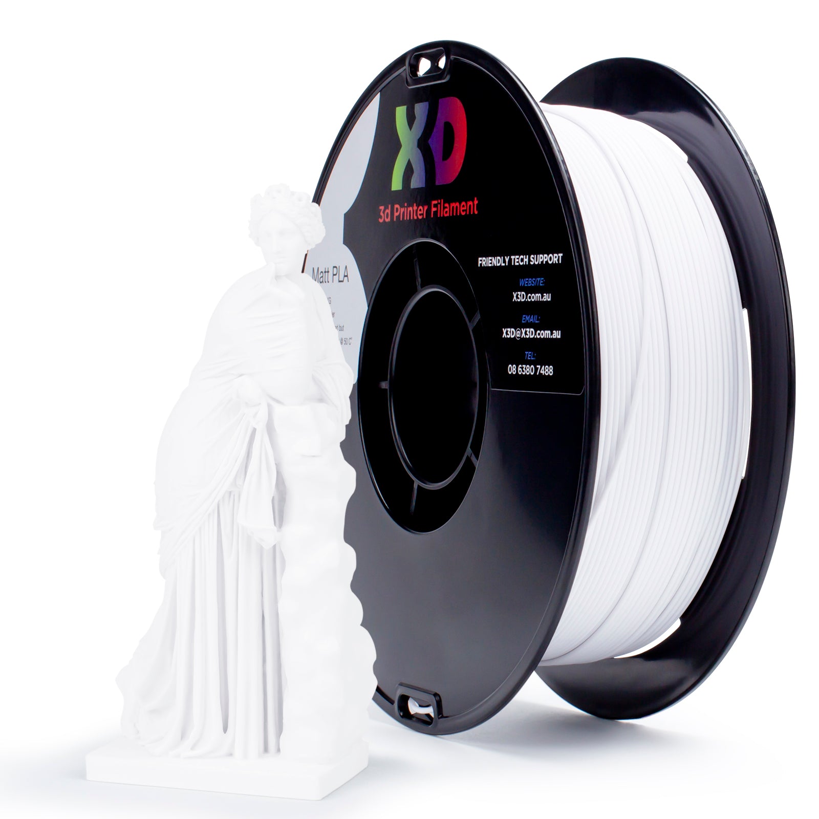 3d filament pla matt white by x3d australia