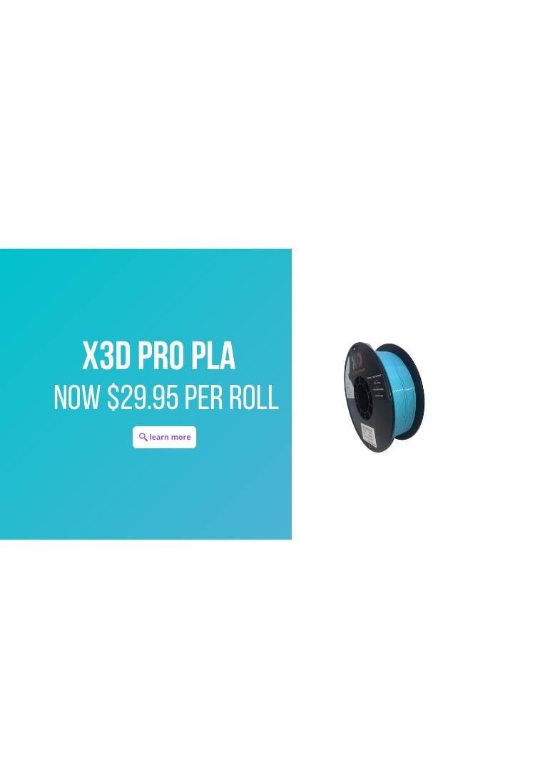x3d pla filament now $29.95 per 1kg roll