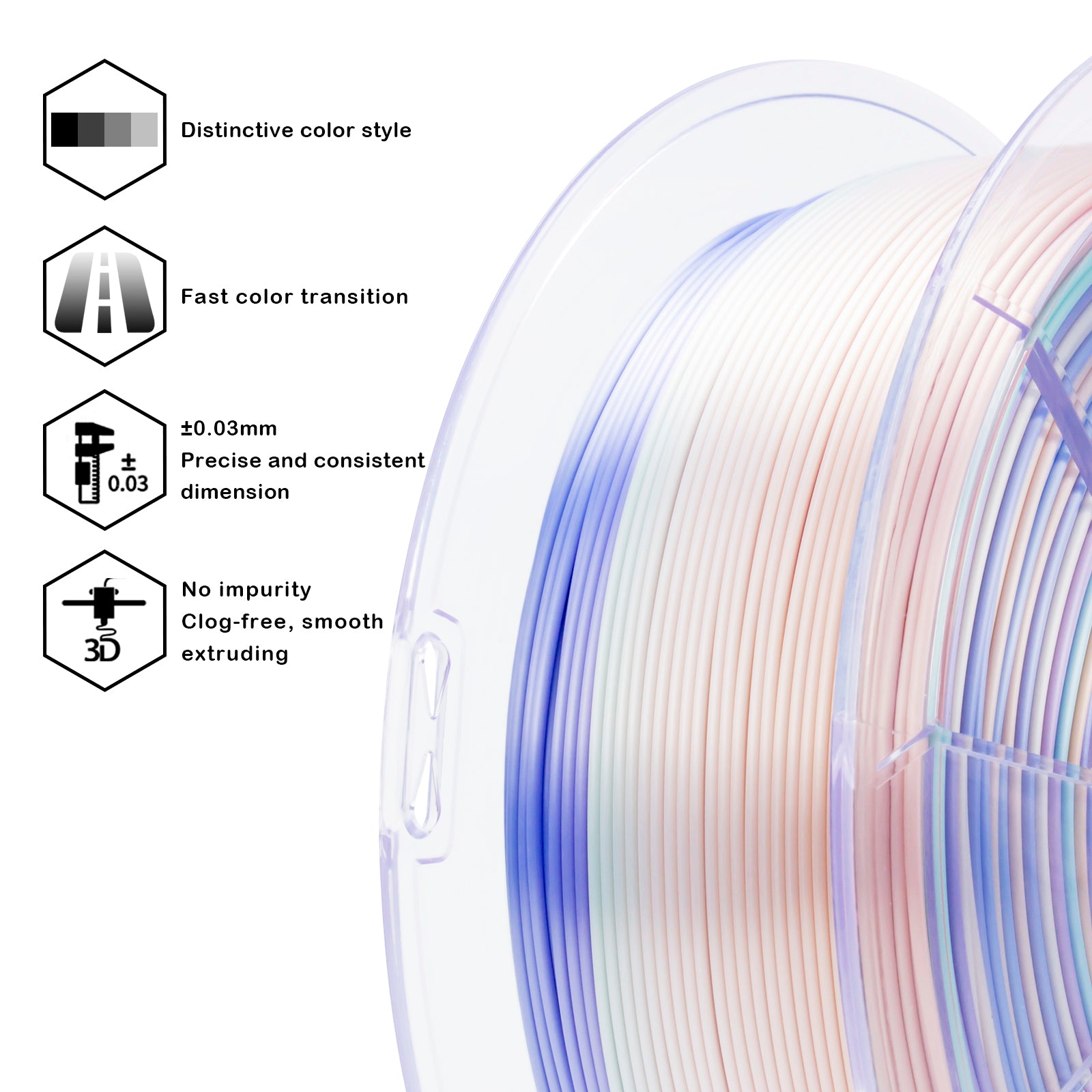 X3D Pro Gradient Silk PLA - Pastel Pearl