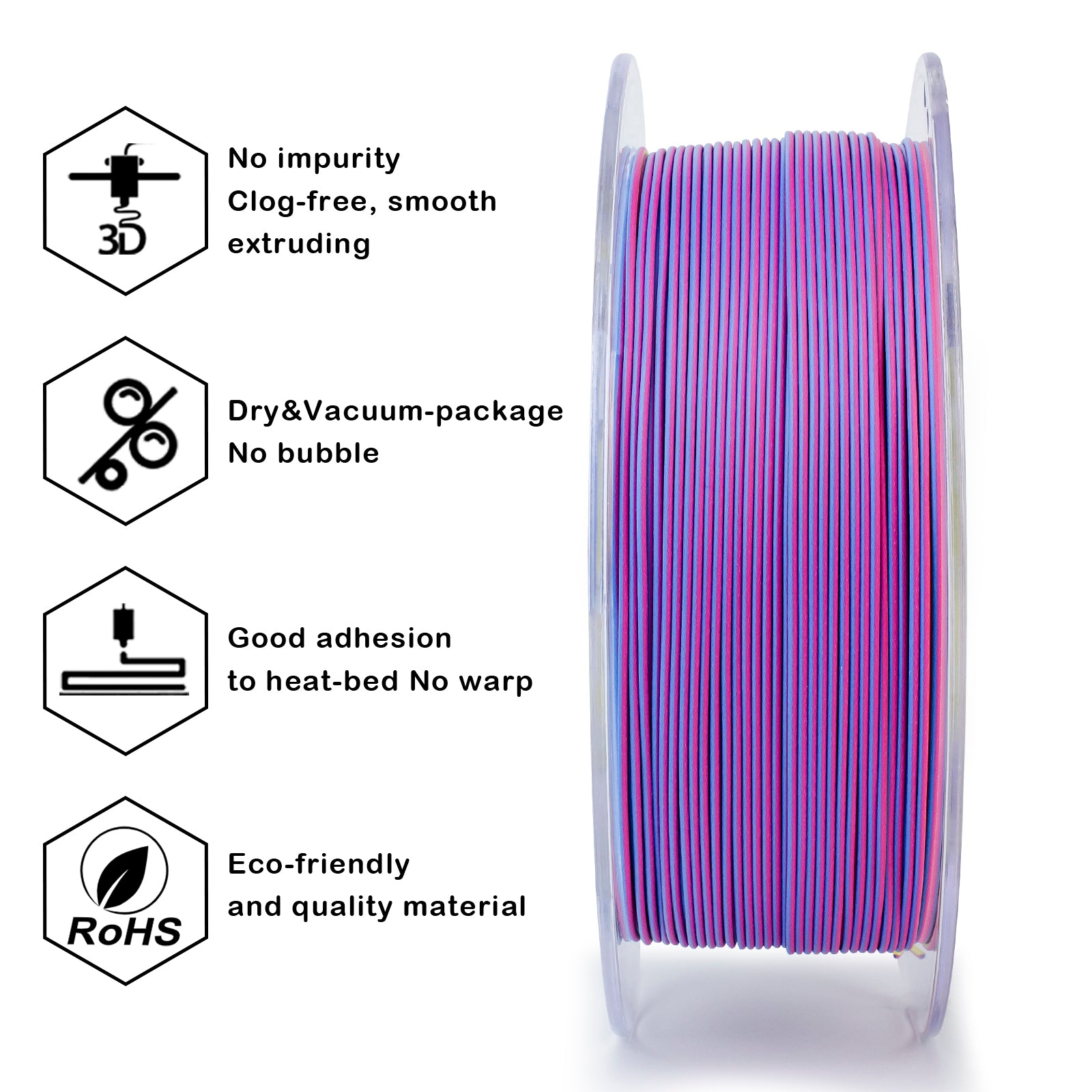 Tri-colour Matt PLA - Rosy Cloud