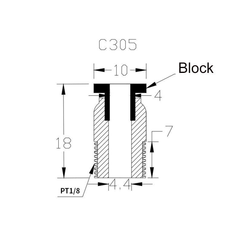 PC4-m10 quick connector steel - Pack of 2