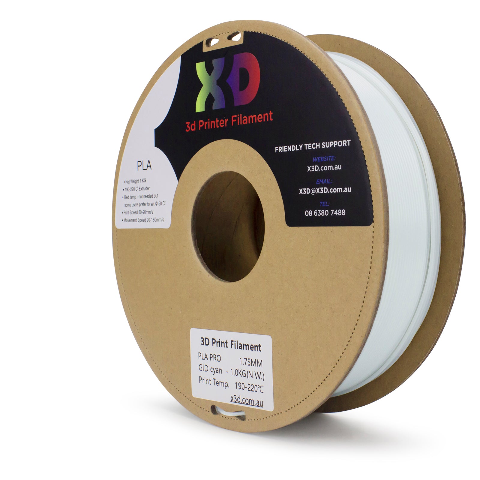 X3D Pro Glow PLA  1kg 1.75 mm in 4 colours