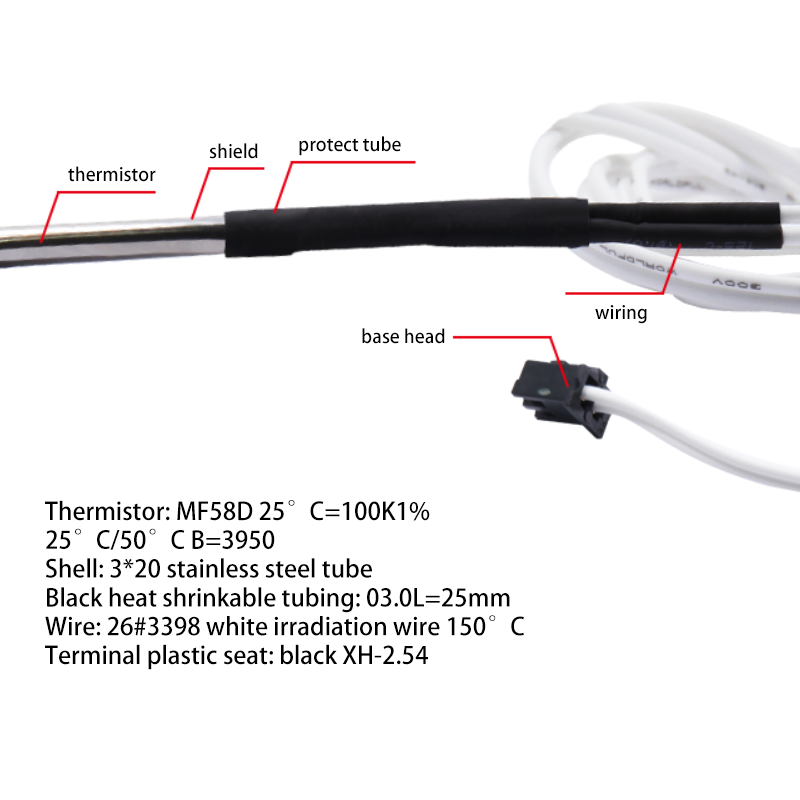 High temperature version 350 degree thermistor