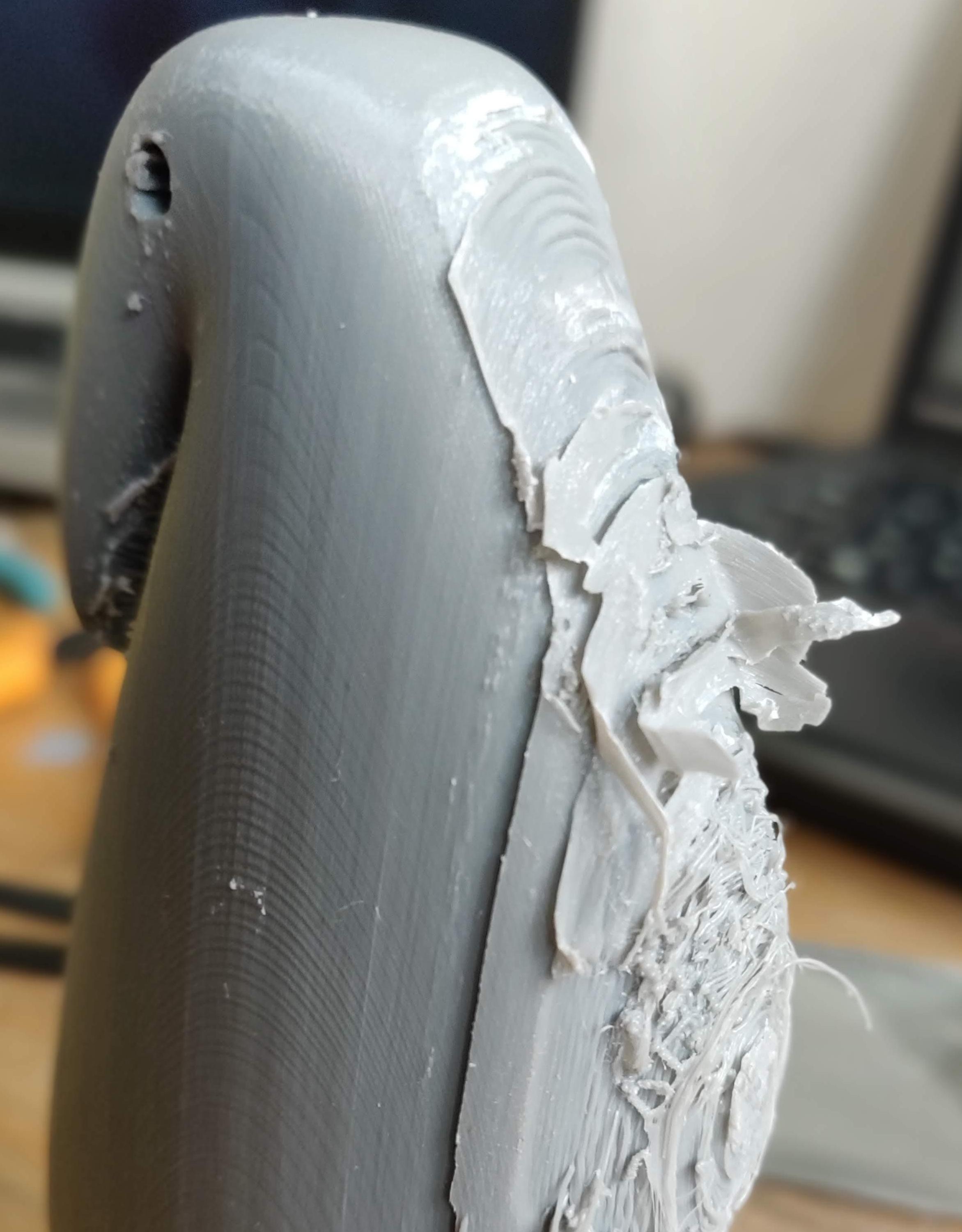 Does the surface beneath the support structure look rough?