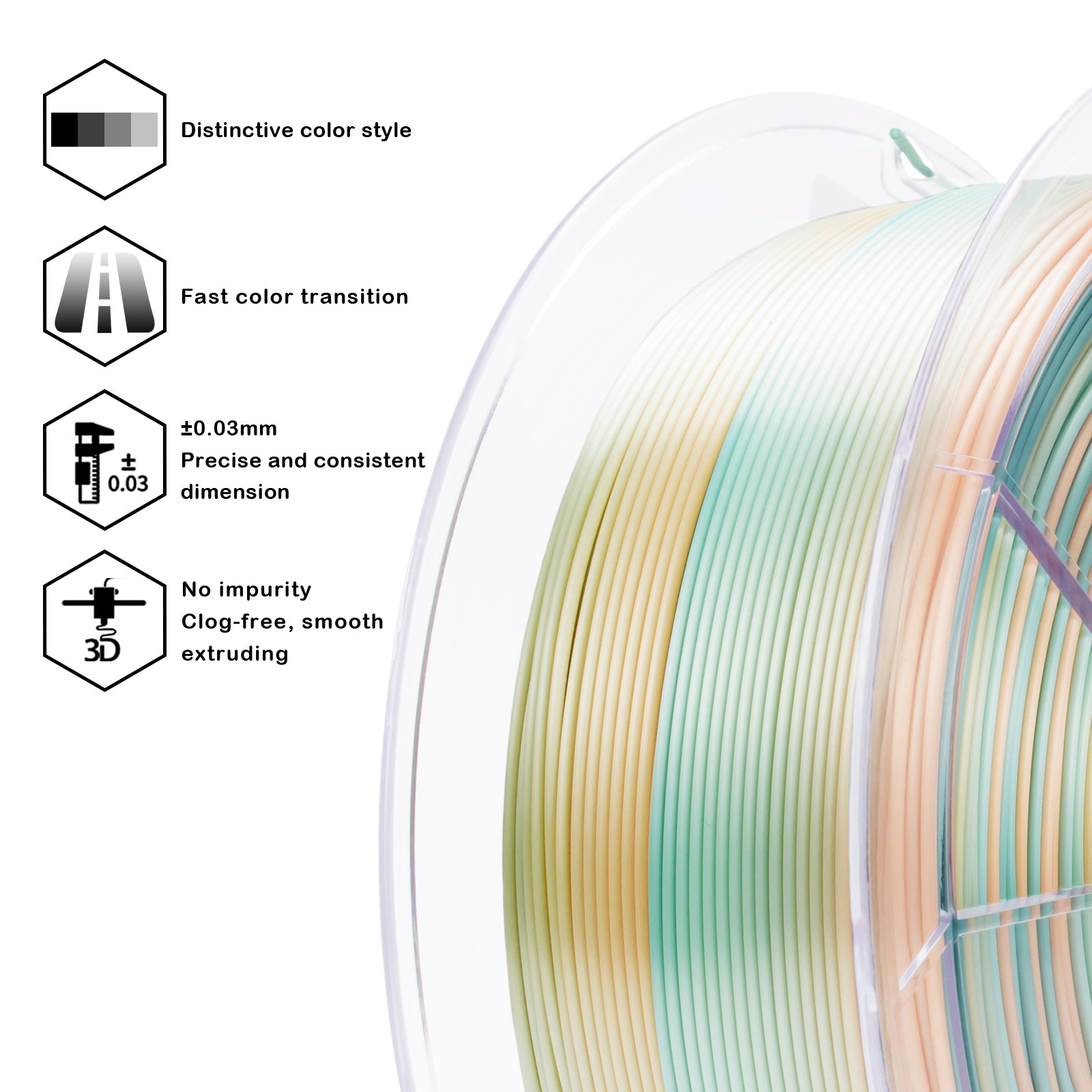 X3D Pro Gradient Silk PLA  - Creamy Teal