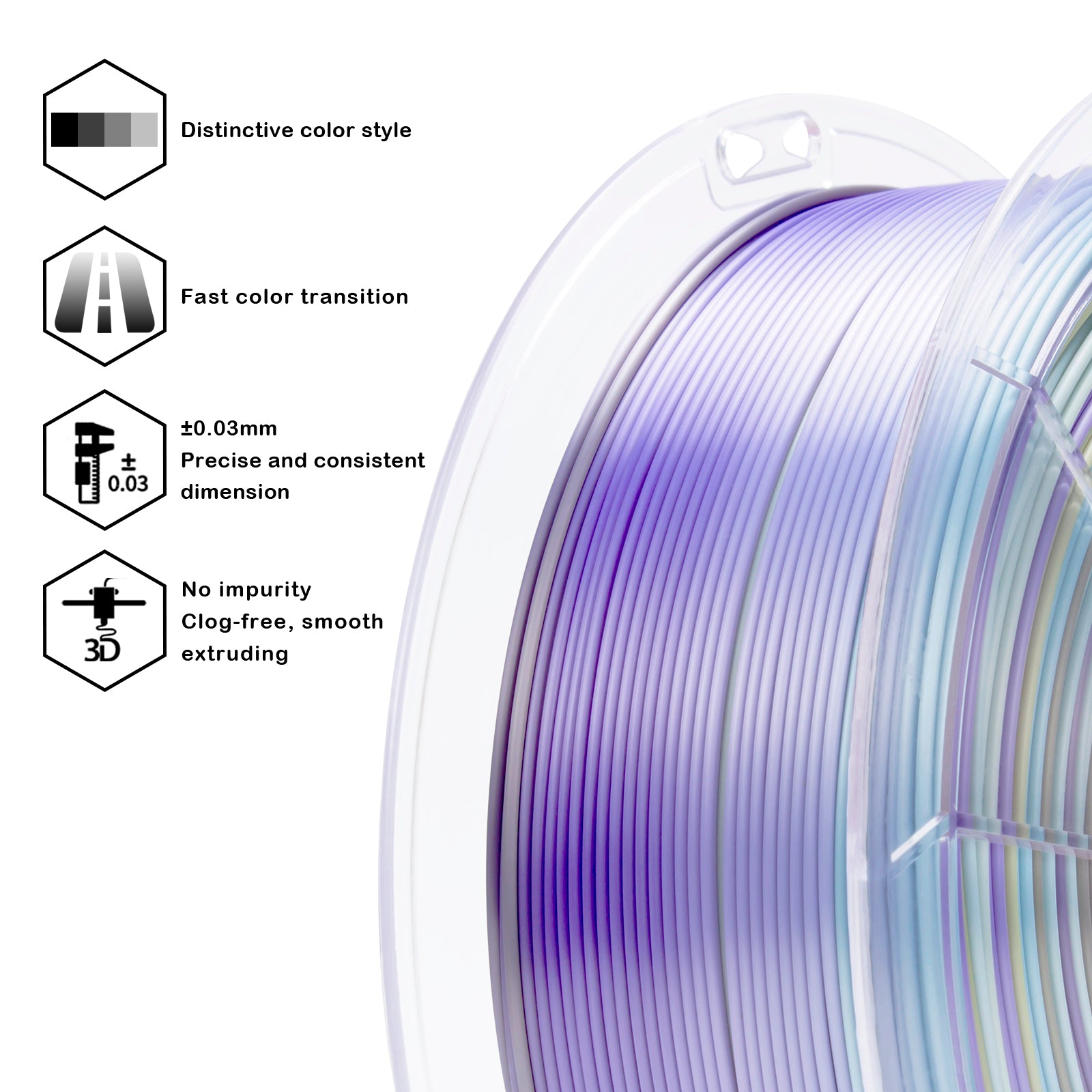 X3D Pro Gradient Silk PLA  - Steel Violet