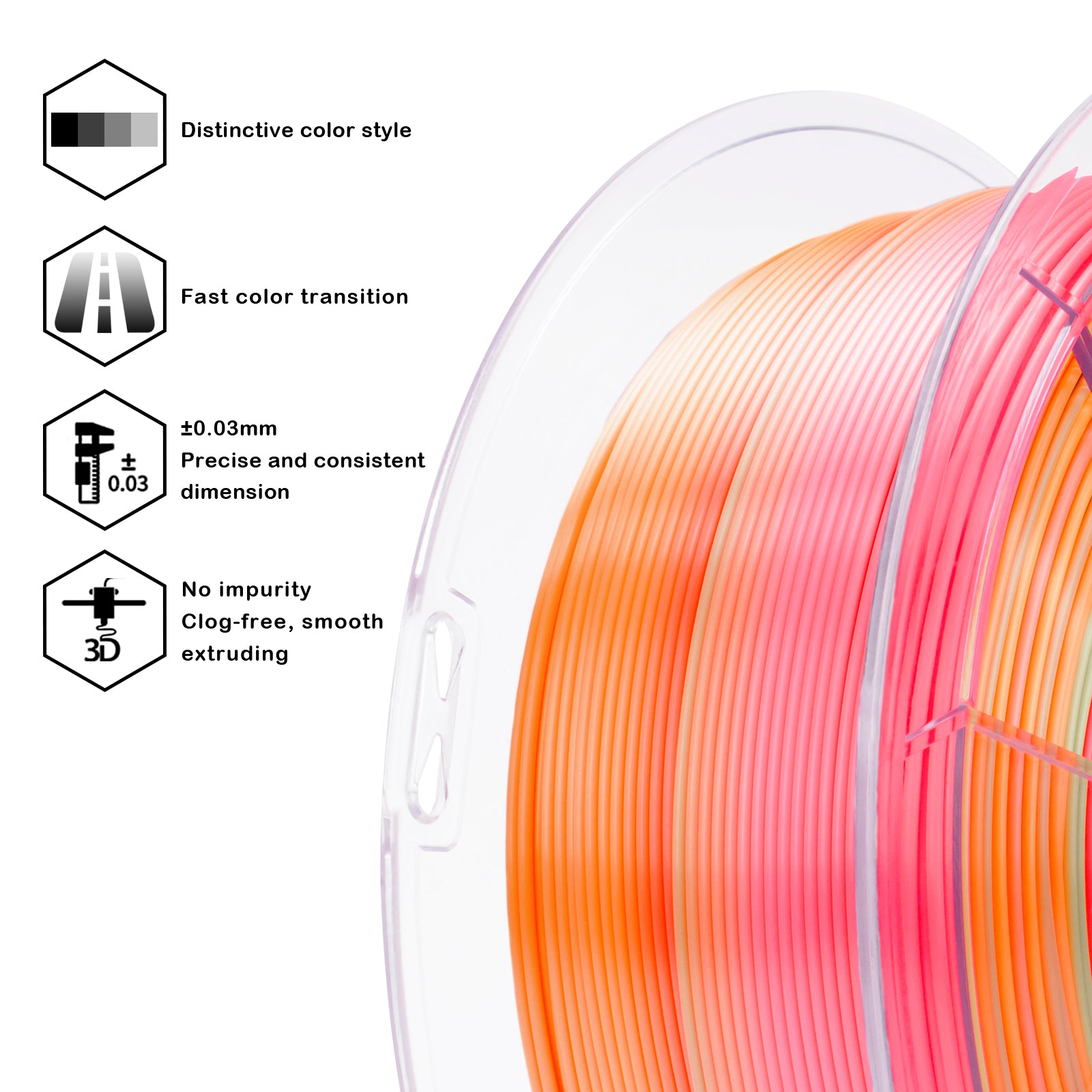 X3D Pro Gradient Silk PLA  - Vital Heat