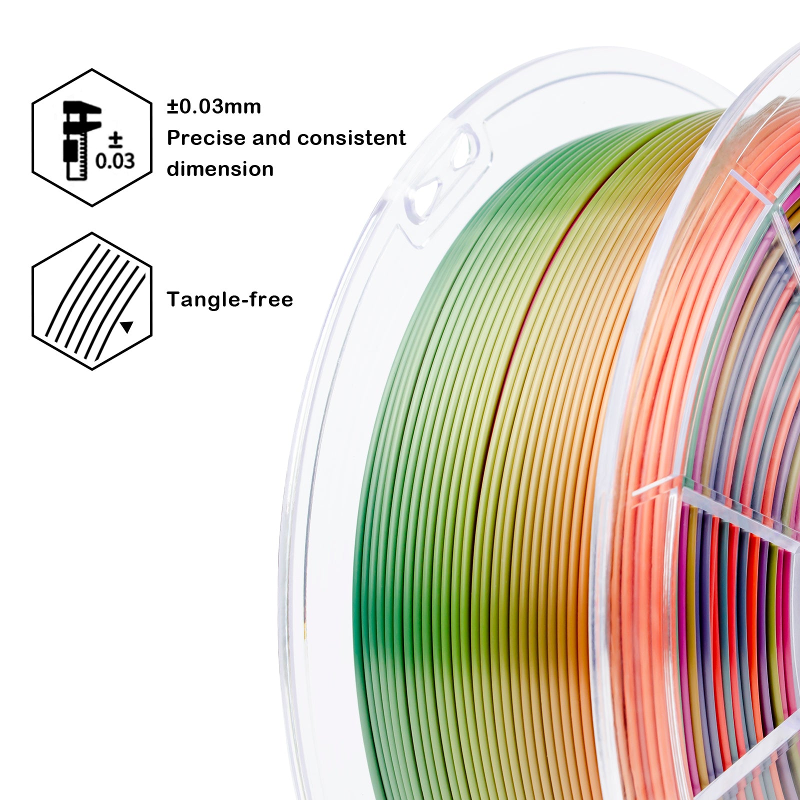 X3D Pro Gradient Silk PLA  - Rainbow