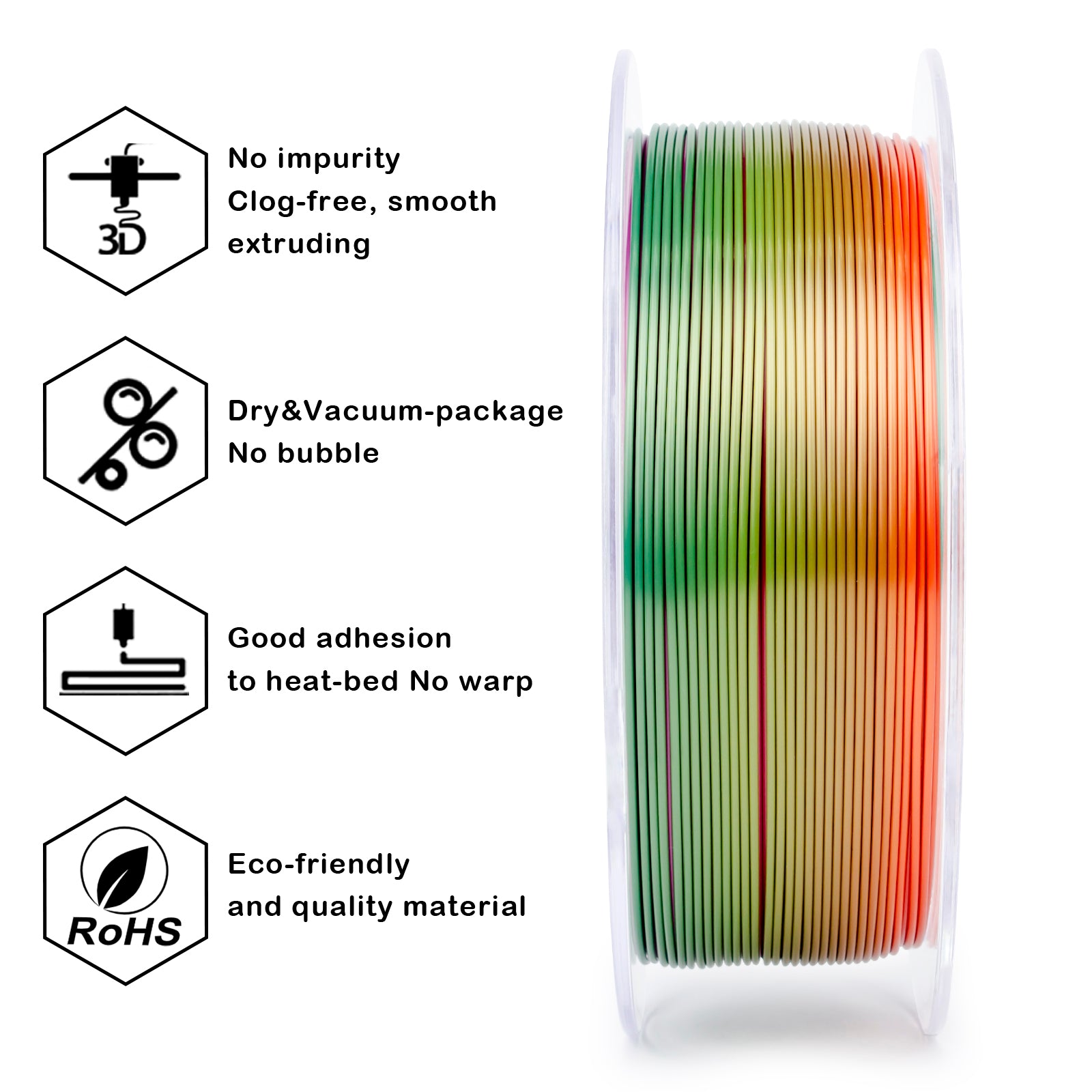 X3D Pro Gradient Silk PLA  - Rainbow
